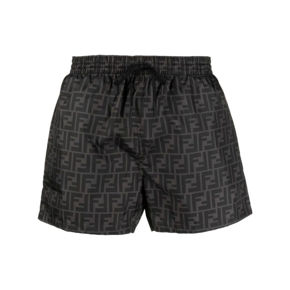 Fendi Black Beachwear - Swim Shorts Men
